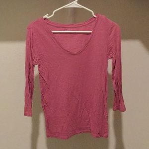 LOFT quarter sleeve purple/pink shirt